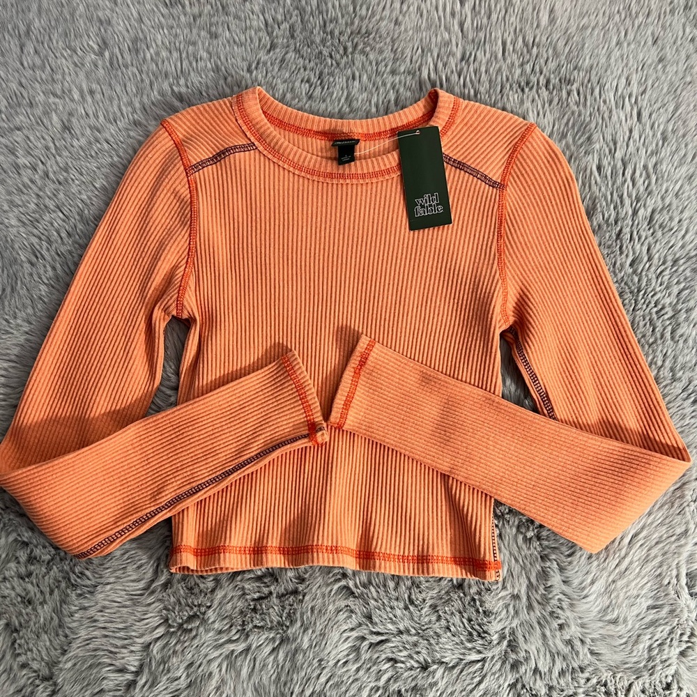 Wild Fable Orange Long Sleeve Shirt